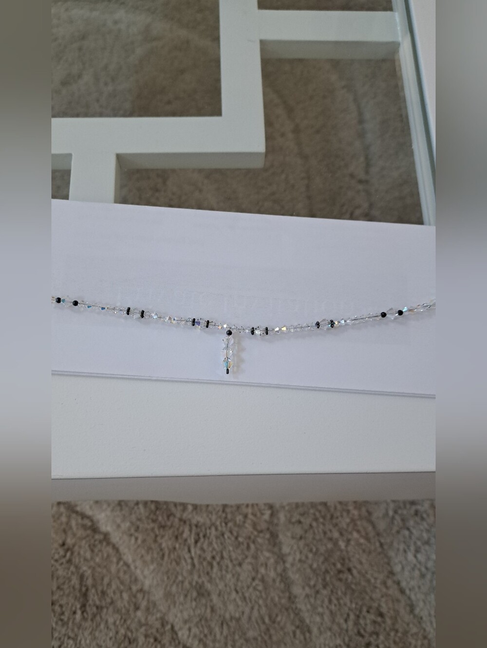Delicate Clear Swatovski  Crystal Beaded Ankle Bracelet - Women's Jewelry